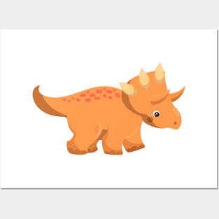 Cute dinosaur triceratops Posters and Art